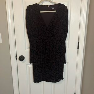 Tommy Hilfiger wine, floral velvet burnout, puff, long sleeve dress size 8 NWT